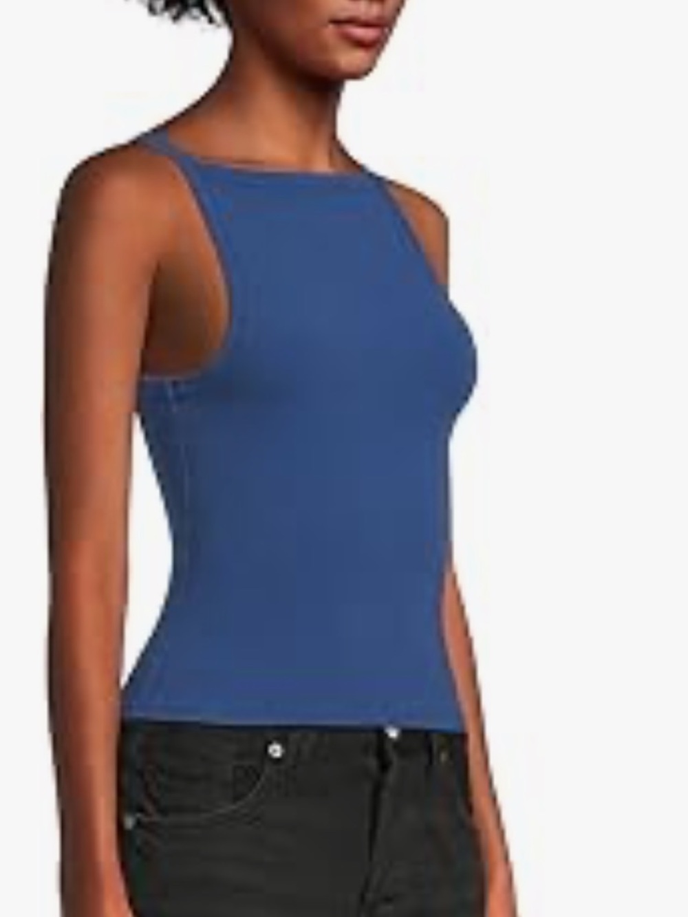 Free People We the Free size XL Sleek Blue Ribbed Woman's Tank Top